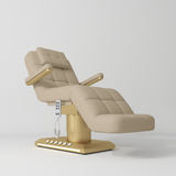 Manufakturo Saphir version B Electric Salon Bed with Dual Controls Warm Beige - close-up of the upholstery and construction details