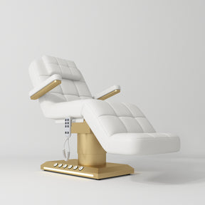 Manufakturo Saphir version B Electric Salon Bed with Dual Controls White - close-up of the upholstery and construction details
