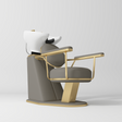 Manufakturo Élise Premium Hair Salon Backwash Chair Deep Ash - White Bowl - displayed in a professional treatment-room setting