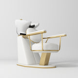 Manufakturo Élise Premium Hair Salon Backwash Chair White - White Bowl - displayed in a professional treatment-room setting