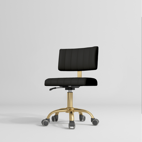 Manufakturo Essence Beauty Chair - 360-Degree Rotation Black - close-up of the upholstery and construction details