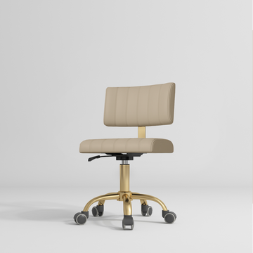 Manufakturo Essence Beauty Chair - 360-Degree Rotation Warm Beige - close-up of the upholstery and construction details