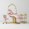 Manufakturo Étoile Bare Blush The Complete Studio Set - Beauty Bed, Chair, Moonlight & Trolley - coordinated furniture pieces arranged on a white background