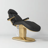 Manufakturo Étoile Black electric beauty bed in the original catalogue composition and grey background, with updated eight-button hand-held controller.