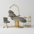 Manufakturo Étoile Deep Ash The Complete Studio Set - Beauty Bed, Chair, Moonlight & Trolley - close-up of a construction detail