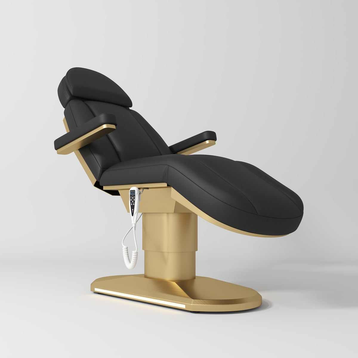 Manufakturo Étoile Electric Lash Beauty Bed - 3 Motors Black - close-up of the upholstery and construction details