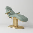 Manufakturo Étoile Electric Lash Beauty Bed - 3 Motors Olive - close-up of the upholstery and construction details