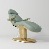 Manufakturo Étoile Electric Lash Beauty Bed - 3 Motors Olive - close-up of the upholstery and construction details