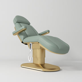 Manufakturo Étoile Electric Lash Beauty Bed - 3 Motors Olive - close-up of the upholstery and construction details