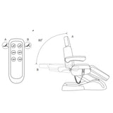 Manufakturo Grace Bare Blush The Complete Salon Set - Beauty Bed, Chair, Moonlight & Trolley - dimensions and measurements shown