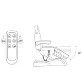 Manufakturo Grace Bare Blush The Complete Salon Set - Beauty Bed, Chair, Moonlight & Trolley - dimensions and measurements shown