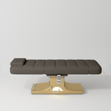 Manufakturo Saphir version A Cocoa Mocha - 4-Piece Beauty Studio Set: Luxury Bed, Chair, Lamp & Trolley - close-up of a construction detail