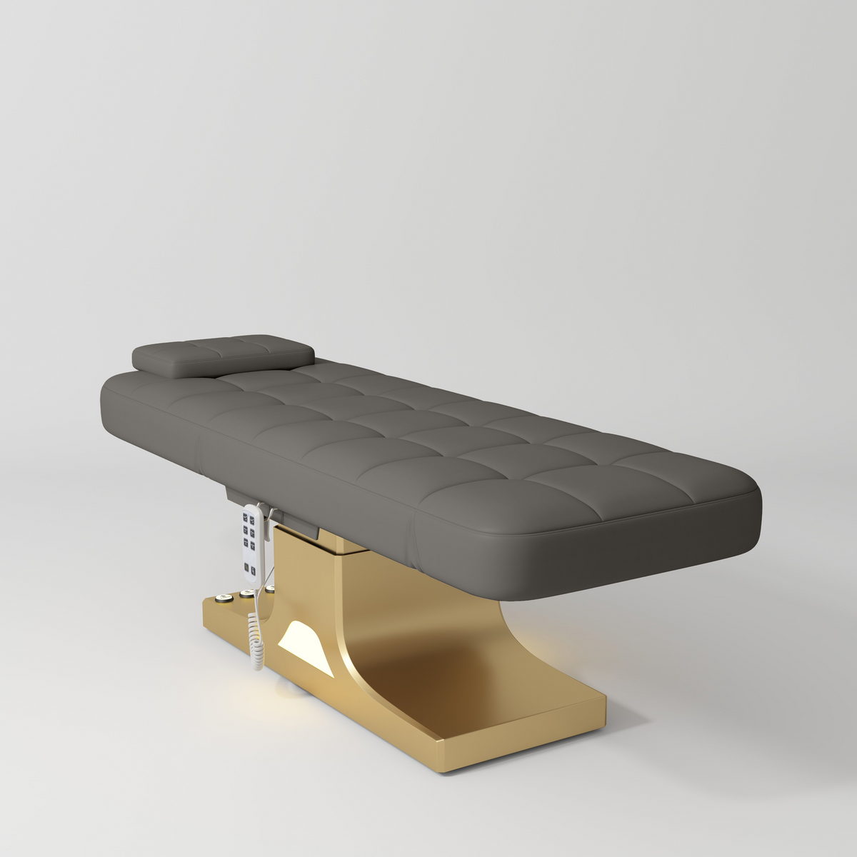 Manufakturo Saphir version A Deep Ash - 4-Piece Beauty Studio Set: Luxury Bed, Chair, Lamp & Trolley - close-up of a construction detail