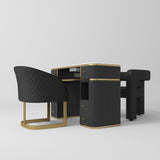 Manufakturo Glam Station Manicure Set With Dust Extractor & Two Chairs - Black - close-up of a construction detail