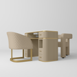 Manufakturo Glam Station Manicure Set With Dust Extractor & Two Chairs - Warm Beige - close-up of a construction detail
