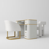 Manufakturo Glam Station Manicure Set With Dust Extractor & Two Chairs - White - close-up of a construction detail