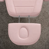 Manufakturo Grace Bare Blush electric beauty bed extended headrest with fitted face insert and two metal adjustment rods.