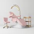 Manufakturo Grace Bare Blush The Complete Salon Set - Beauty Bed, Chair, Moonlight & Trolley - coordinated furniture pieces arranged on a white background