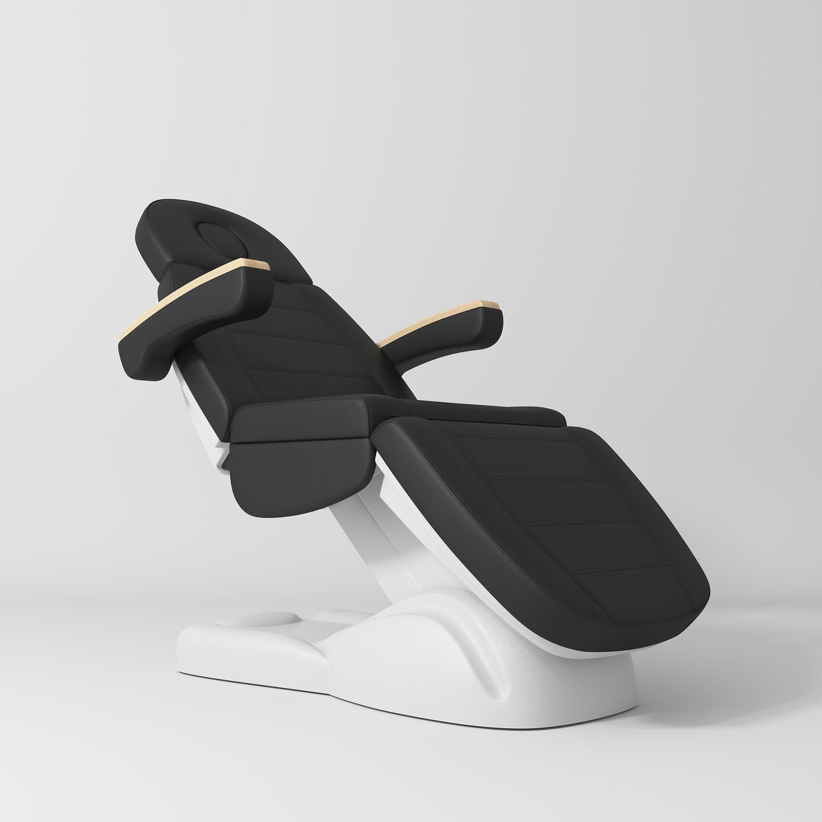 Manufakturo Grace Black The Complete Salon Set - Beauty Bed, Chair, Moonlight & Trolley - coordinated furniture pieces arranged on a white background