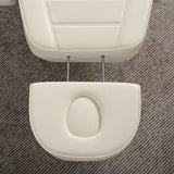 Manufakturo Grace Creamy electric beauty bed extended headrest with fitted face insert and two metal adjustment rods.