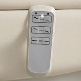 Manufakturo Grace Creamy electric beauty bed hand-held control with the original buttons and indicator, against matching upholstery.