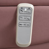 Manufakturo Grace Dusty Rose electric beauty bed hand-held control with the original buttons and indicator, against matching upholstery.