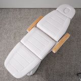 Manufakturo Grace Electric Beauty Bed - 3 Motors Bare Blush - close-up of the upholstery and construction details