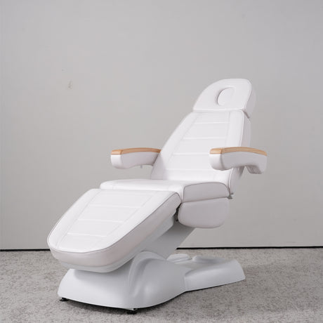 Manufakturo Grace Electric Beauty Bed - 3 Motors Bare Blush - close-up of the upholstery and construction details