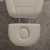 Manufakturo Grace Stone Taupe electric beauty bed extended headrest with fitted face insert and two metal adjustment rods.