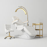Manufakturo Grace White The Complete Salon Set - Beauty Bed, Chair, Moonlight & Trolley - close-up of a construction detail