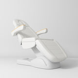 Manufakturo Grace White The Complete Salon Set - Beauty Bed, Chair, Moonlight & Trolley - coordinated furniture pieces arranged on a white background