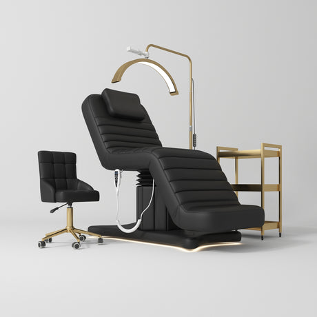 Manufakturo Grandeur Black The Complete Studio Set - Beauty Bed, Chair, Moonlight & Trolley - close-up of a construction detail