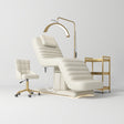 Manufakturo Grandeur Creamy The Complete Studio Set - Beauty Bed, Chair, Moonlight & Trolley - coordinated furniture pieces arranged on a white background