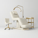 Manufakturo Grandeur Creamy The Complete Studio Set - Beauty Bed, Chair, Moonlight & Trolley - coordinated furniture pieces arranged on a white background