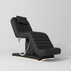 Manufakturo Grandeur Electric Lash Beauty Bed - 3 Motors Black - close-up of the upholstery and construction details