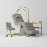 Manufakturo Grandeur Pearl Greige The Complete Studio Set - Beauty Bed, Chair, Moonlight & Trolley - close-up of a construction detail