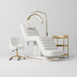Manufakturo Grandeur White The Complete Studio Set - Beauty Bed, Chair, Moonlight & Trolley - close-up of a construction detail