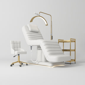 Manufakturo Grandeur White The Complete Studio Set - Beauty Bed, Chair, Moonlight & Trolley - close-up of a construction detail