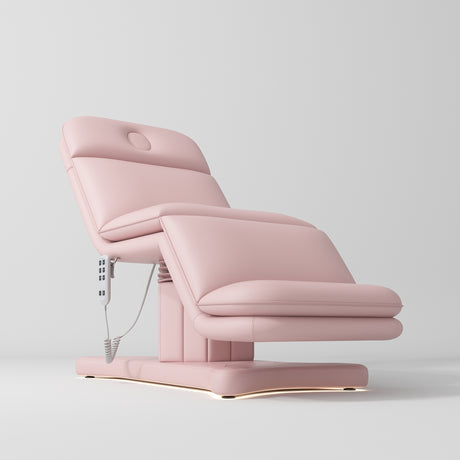 Manufakturo Heated Imperial Signature Electric Beauty Bed Bare Blush - close-up of the upholstery and construction details