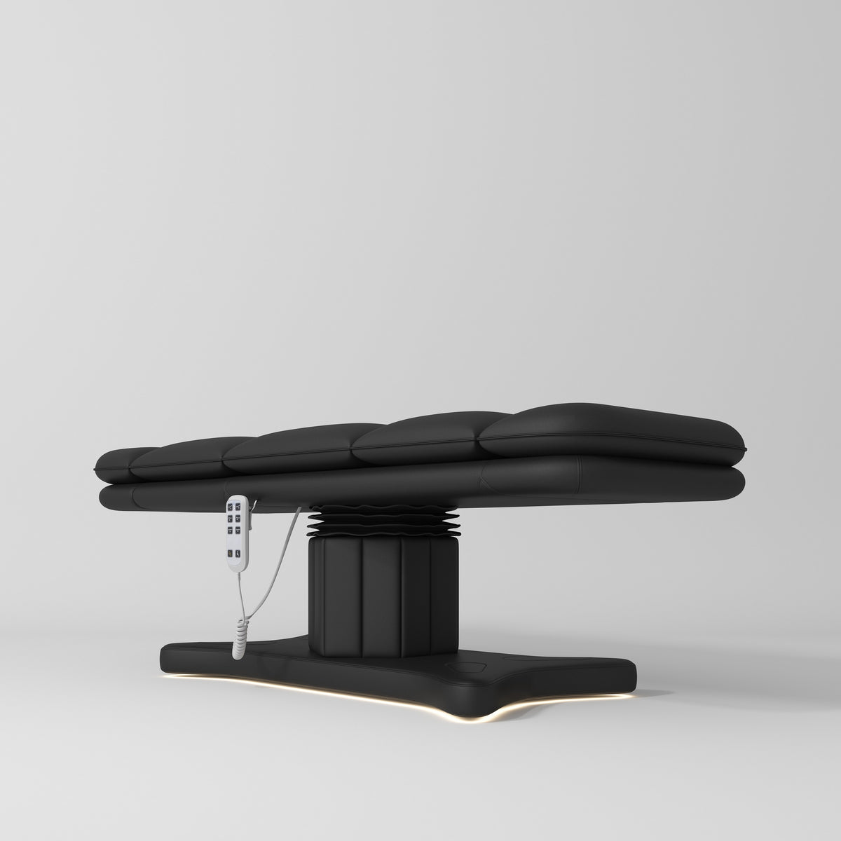 Manufakturo Heated Imperial Signature Electric Beauty Bed Black - close-up of the upholstery and construction details