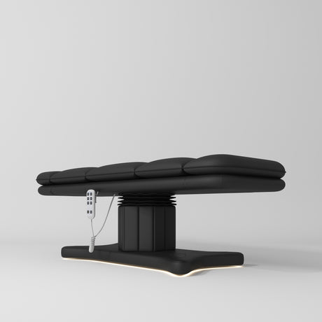 Manufakturo Heated Imperial Signature Electric Beauty Bed Black - close-up of the upholstery and construction details