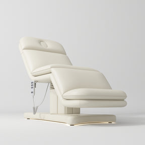 Manufakturo Heated Imperial Signature Electric Beauty Bed Creamy - close-up of the upholstery and construction details