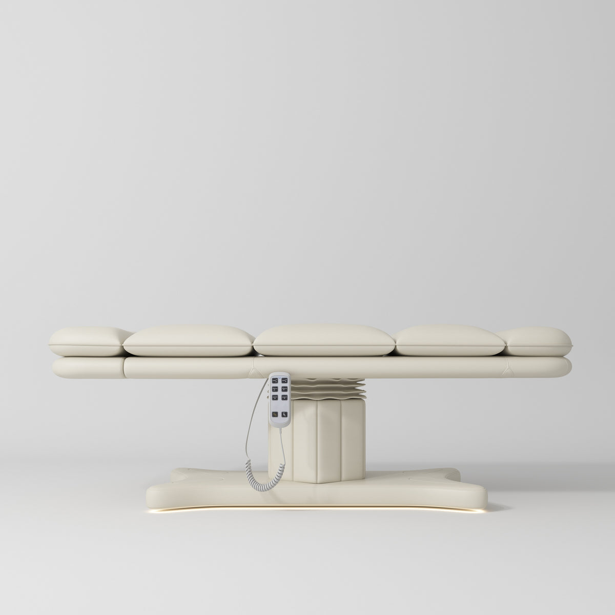 Manufakturo Heated Imperial Signature Electric Beauty Bed Creamy - close-up of the upholstery and construction details