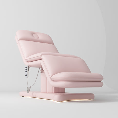 Manufakturo Heated Imperial Signature Electric Beauty Bed Light Pink - close-up of the upholstery and construction details