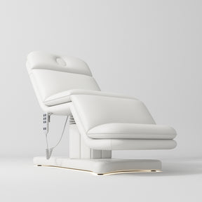 Manufakturo Heated Imperial Signature Electric Beauty Bed White - close-up of the upholstery and construction details