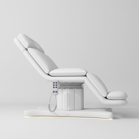 Manufakturo Heated Imperial Signature Electric Beauty Bed White - close-up of the upholstery and construction details