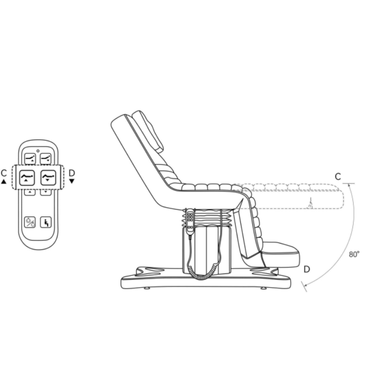 Manufakturo Grandeur Electric Lash Beauty Bed - 3 Motors Bare Blush - full product view on a white background