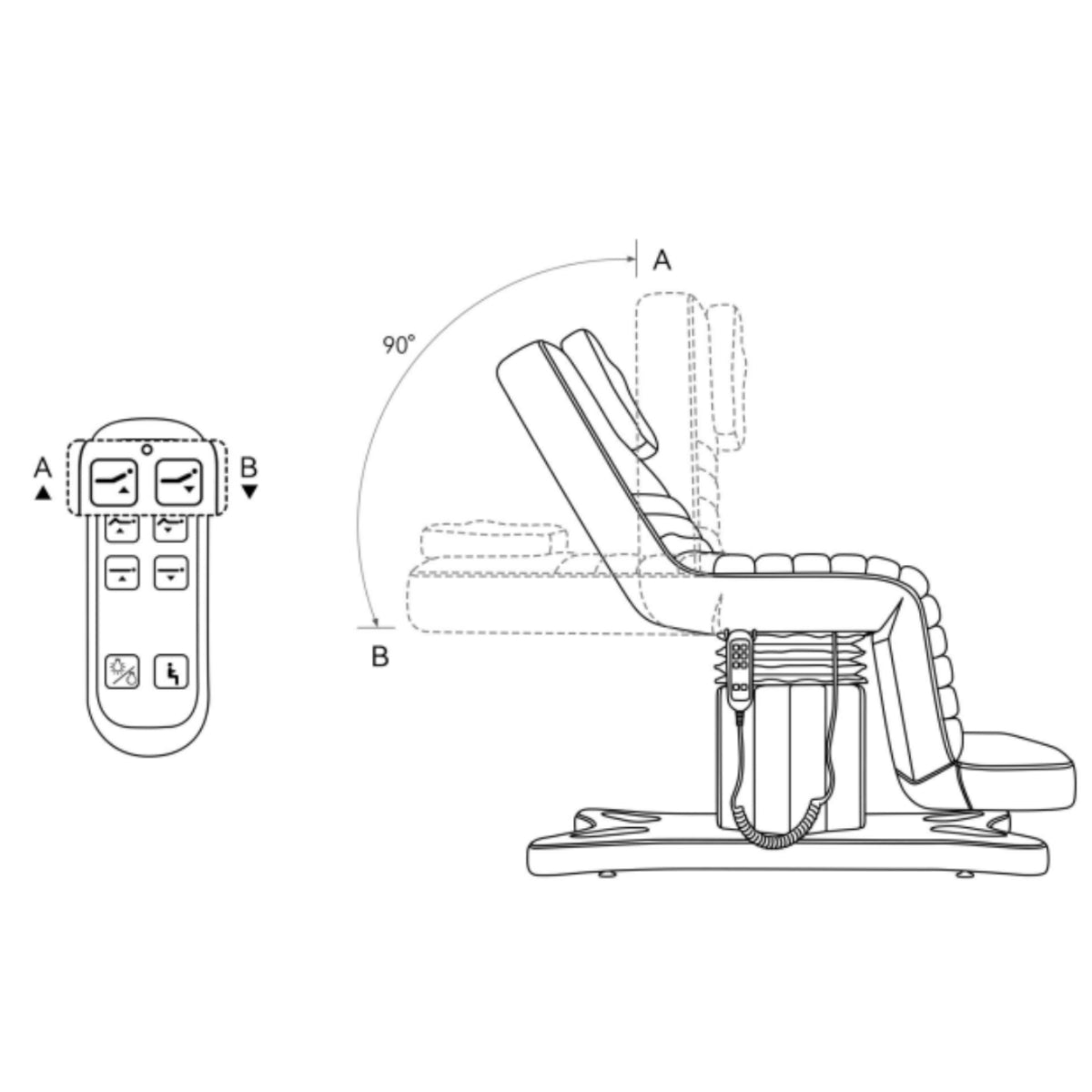 Manufakturo Grandeur Electric Lash Beauty Bed - 3 Motors Bare Blush - full product view on a white background