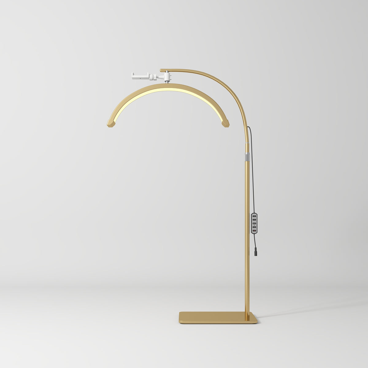 Manufakturo Beauty Lash LED Moonlight - Adjustable Colour Temp & Intensity Gold - LED treatment lamp with adjustable light arms on a white background