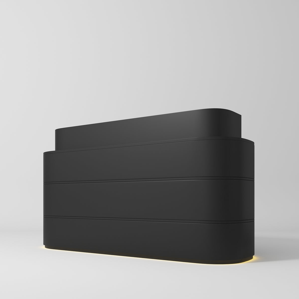 Manufakturo Lueur Premium Reception Desk for Luxury Beauty Salon with LED Base Black - close-up of a construction detail